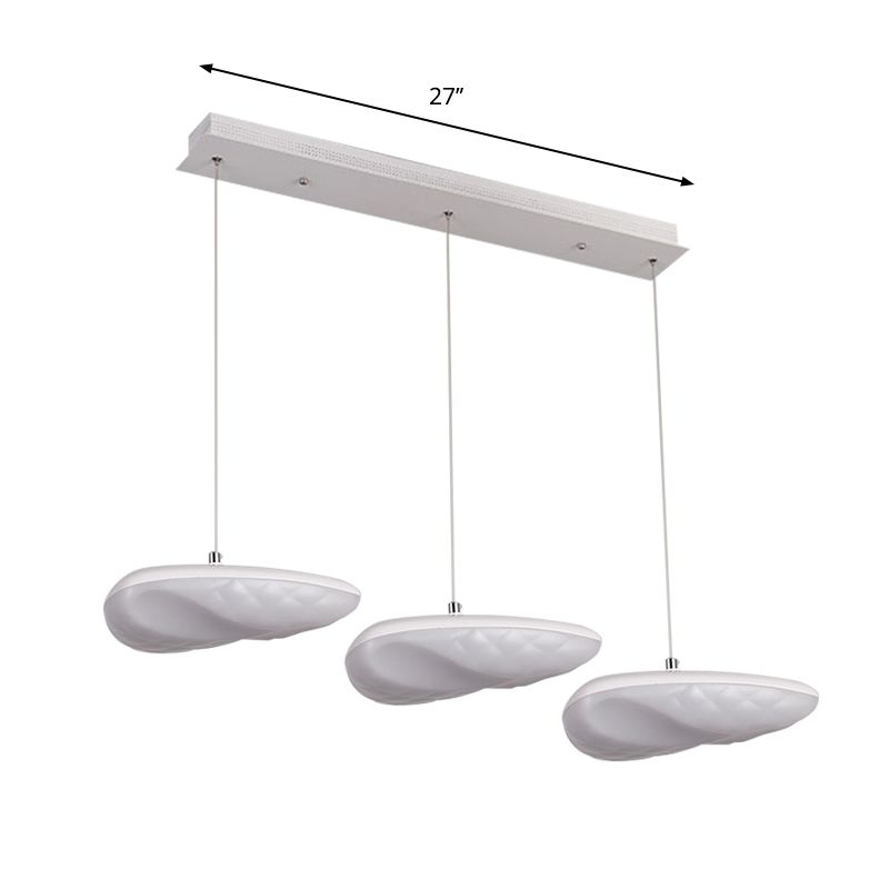 Iluminación geométrica blanca Simplicidad 3/7 cabezas LED Metal Kit de luz colgante con dosel redondo/lineal