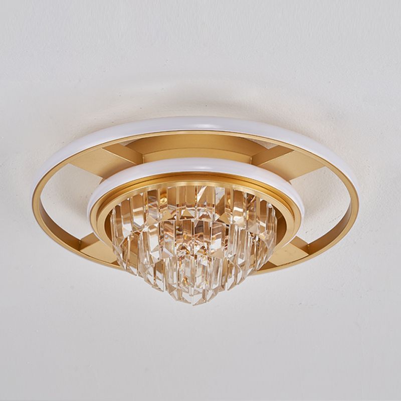 Plafonnier LED en forme de géométrie Simple et moderne, montage encastré en cristal de fer pour le salon