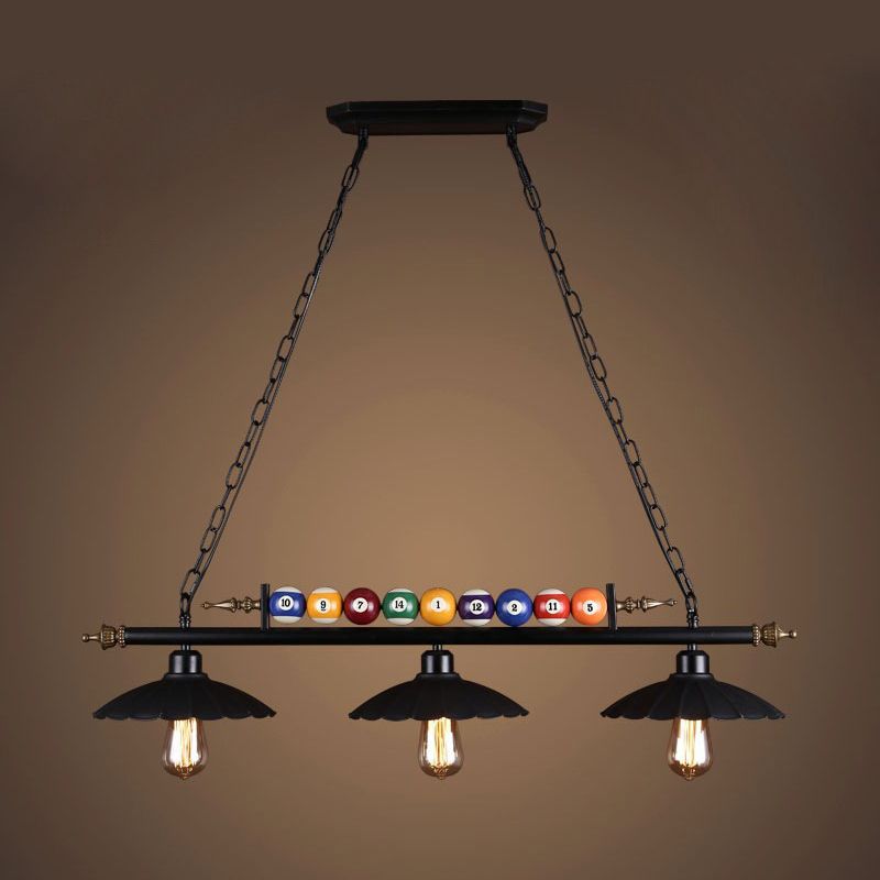 Industrial Style Hanging Lamp Bowl Shape Island Light Fixture for Bar (Included Balls)