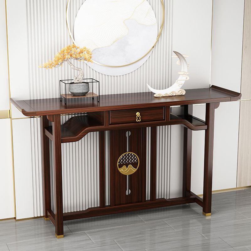 Rectangle Shape Contemporary Console Table Brown Console Sofa Table for Hall
