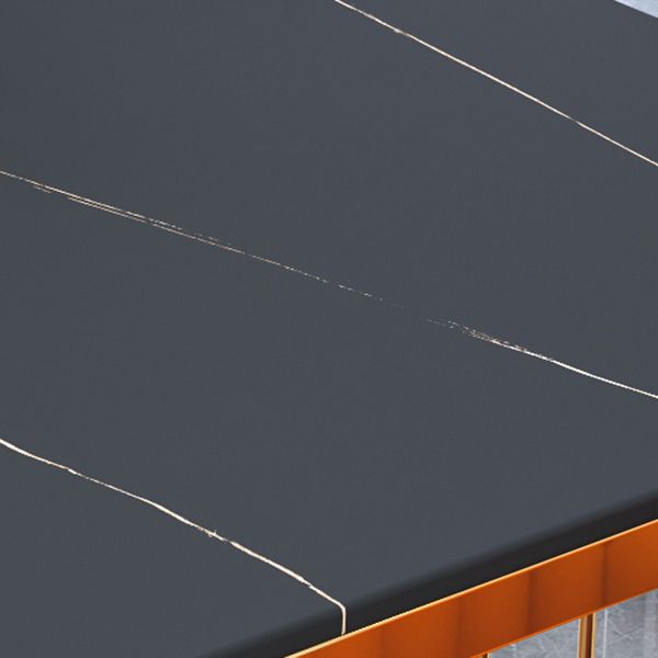 Traditional Luxury Dining Table Black Marble Rectangle Dining Table for Home