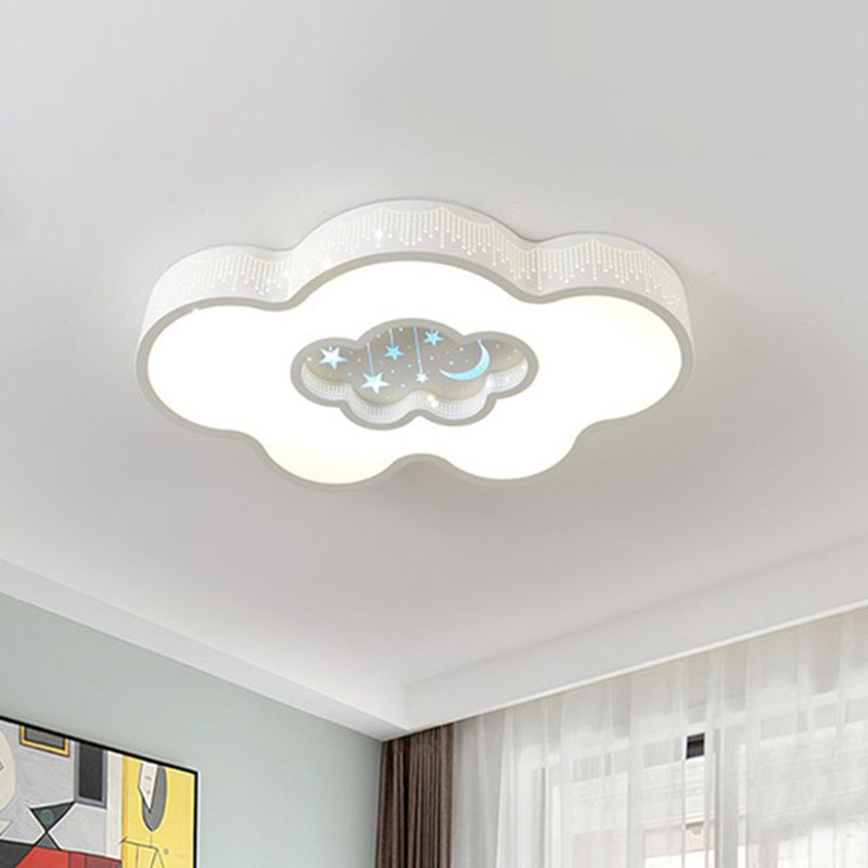 Plafond encastré à LED nordique en forme de nuage en métal, éclairage de plafond blanc en lumière blanche/chaude