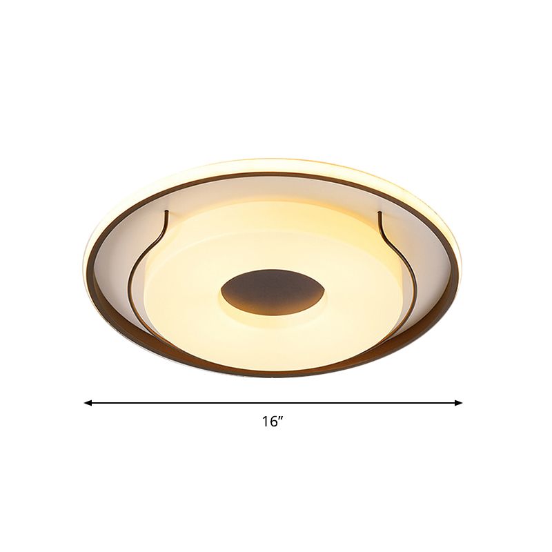 16"/19.5" Dia White Round Ceiling Flush Light Nordic Style LED Acrylic Flushmount Lighting in Warm/White Light