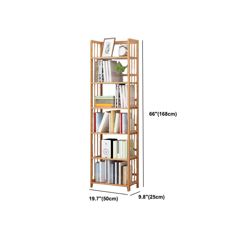 Modern Natural Book Shelf Bamboo Open Back Shelf Bookcase for Home
