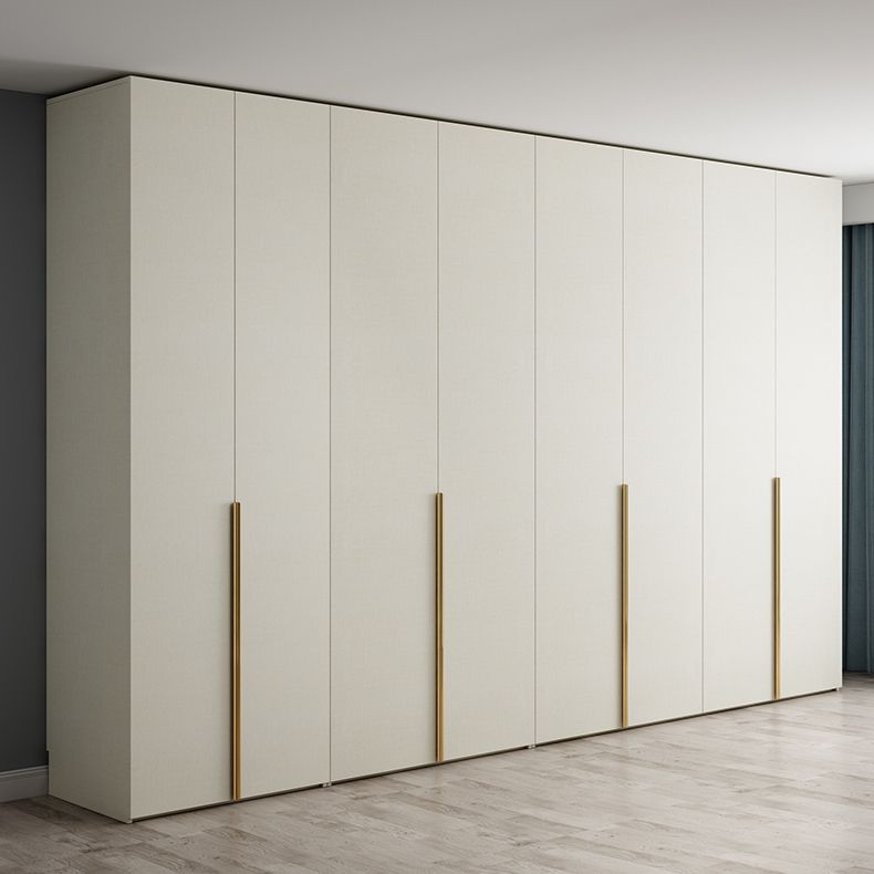 Engineered Wood Wardrobe Armoire Modern White Wardrobe for Bedroom