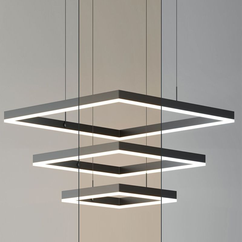 Lámparas de lámparas cuadradas de varios niveles Restaurante moderno