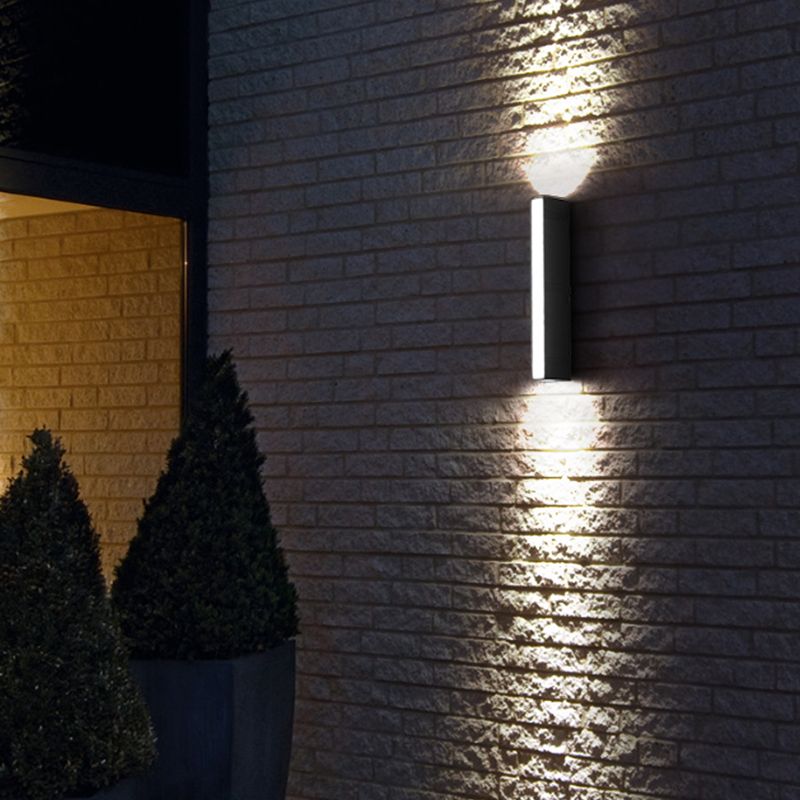 Zeitgenössische schwarze Wandleuchte geometrische Wandscheibe mit Aluminium für draußen