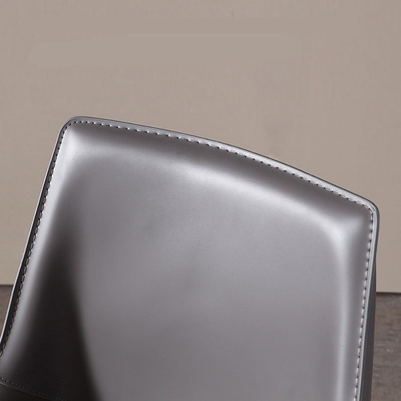 Contemporary Metal Dining Room Chair Arm Leather Side Chair for Dining Room