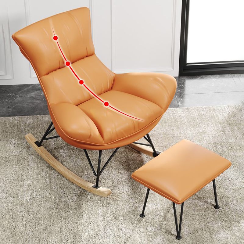 Modern Cushions Rocker Chair Metal Frame Dirt Resistant Spindle Rocker Chair