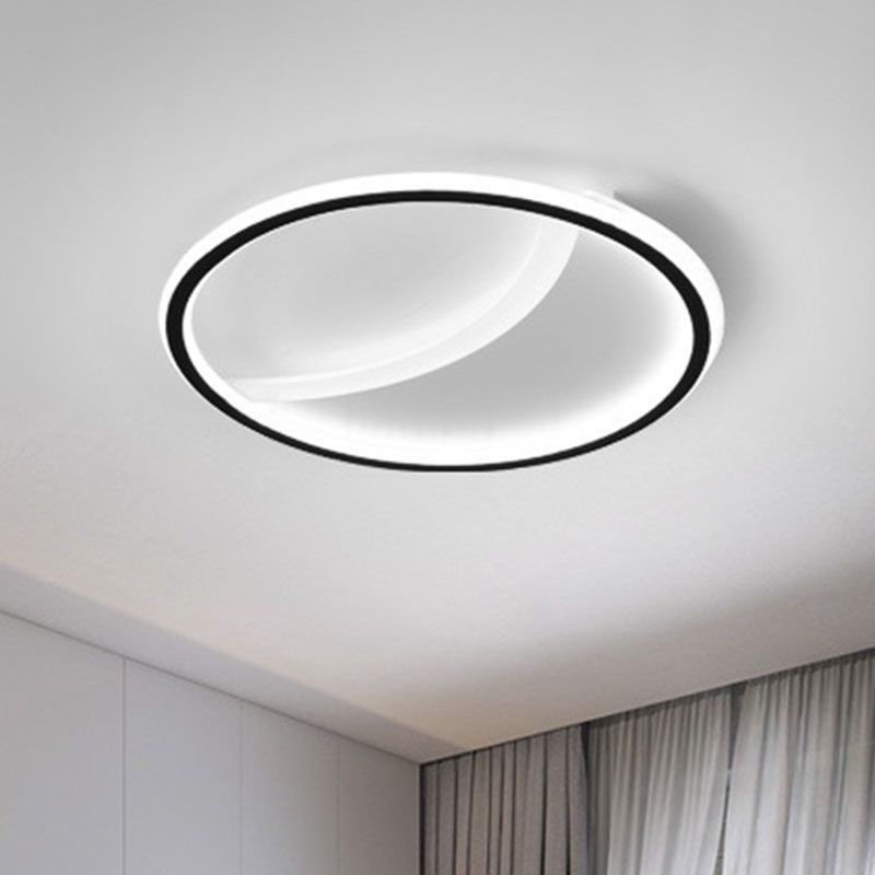 Splicing Round Acrylic Flush Ceiling Light Contemporary Black LED Flush Mount Lighting Fixture