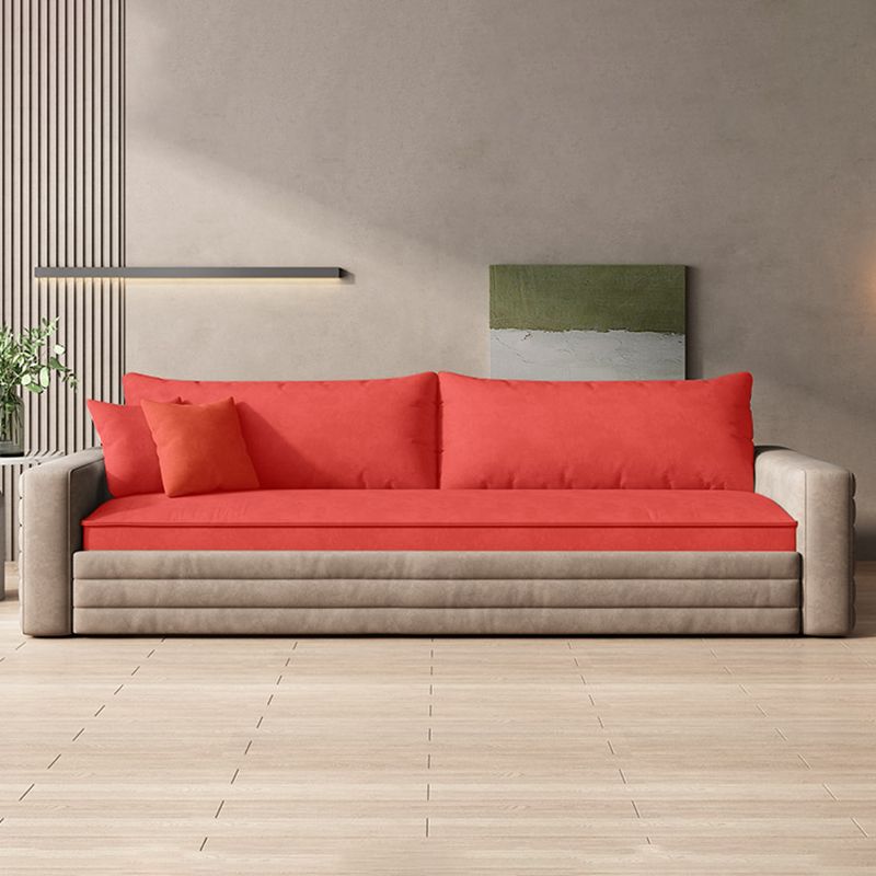 Modern & Contemporary Removable Cushions Fabric Sleeper Sofa in Grey