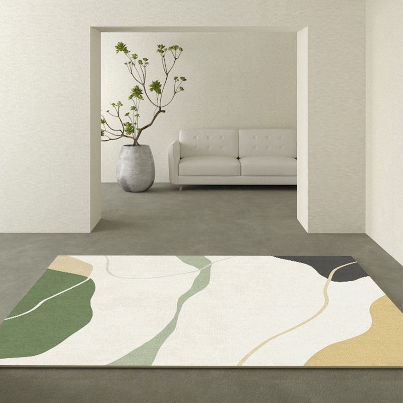 Trendy Colorblock Rug Morandi Color Area Rug Polyester Easy Care Carpet for Bedroom