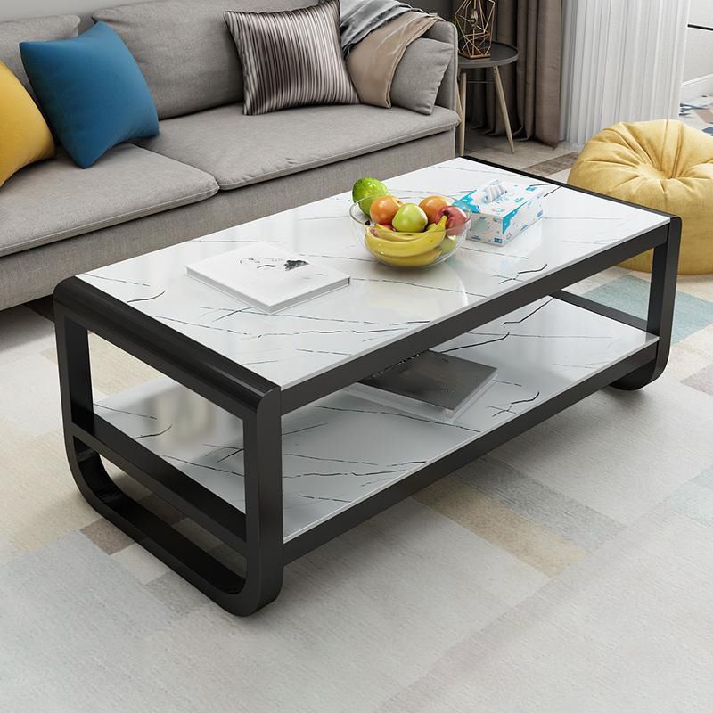 Sled Coffee Table with Shelf Rectangular 1 Single Coffee Table