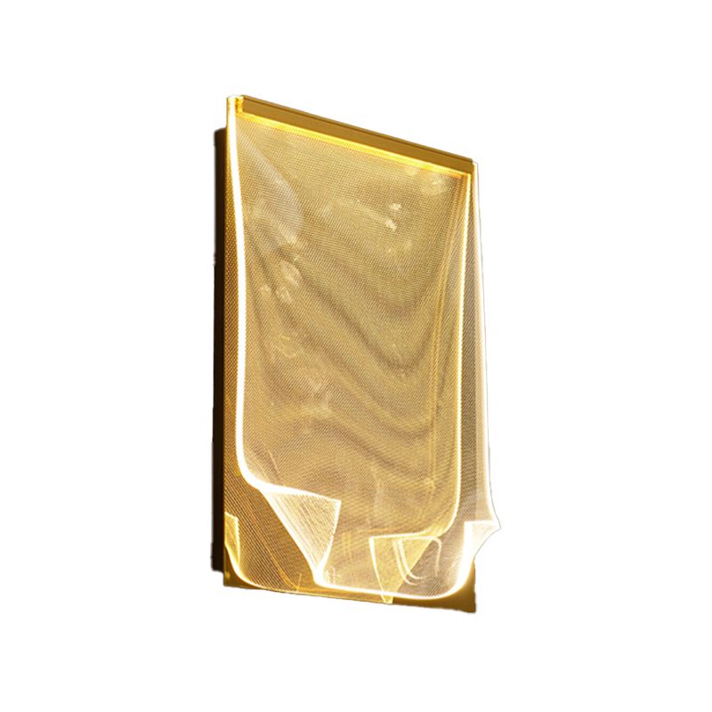 Modern Metal Wall Sconce Book Shape Wall Light with Acrylic Shade for Bedroom