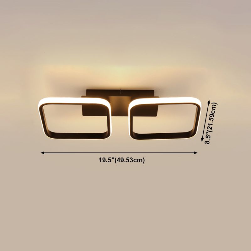 Illuminazione a soffitto quadrata nera Lampada da soffitto a semi-incasso in metallo nordico a LED