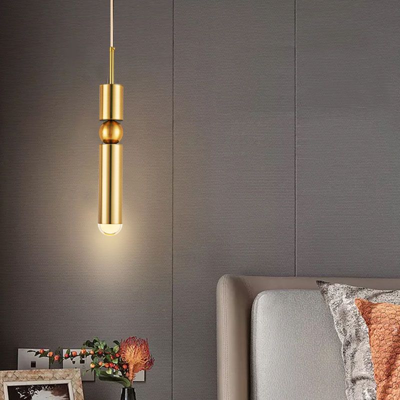 1/2 Lights Hanging Light in Gold Contemporary Pendant Lighting for Bedroom
