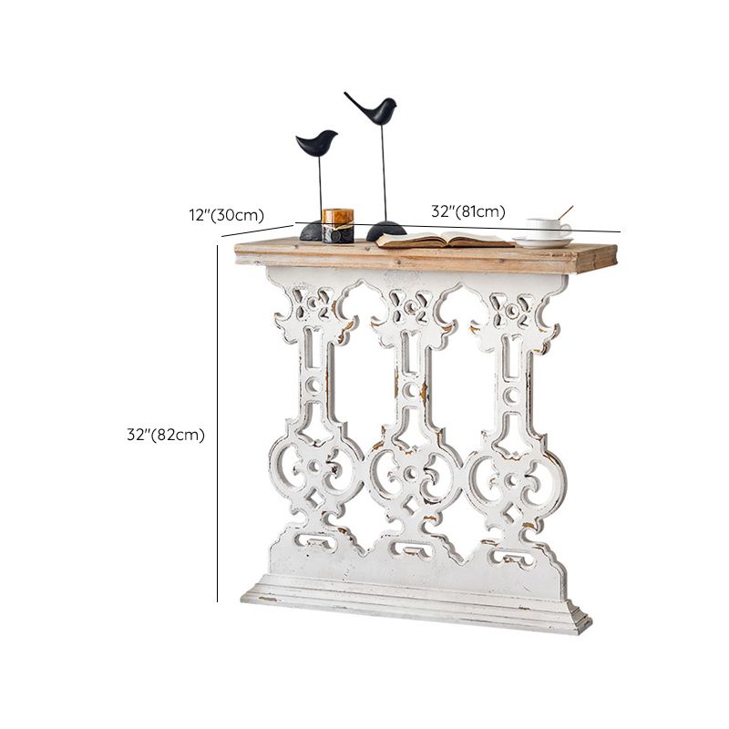 French Country Wood Accent Table Rectangle Console Sofa Table for Hall