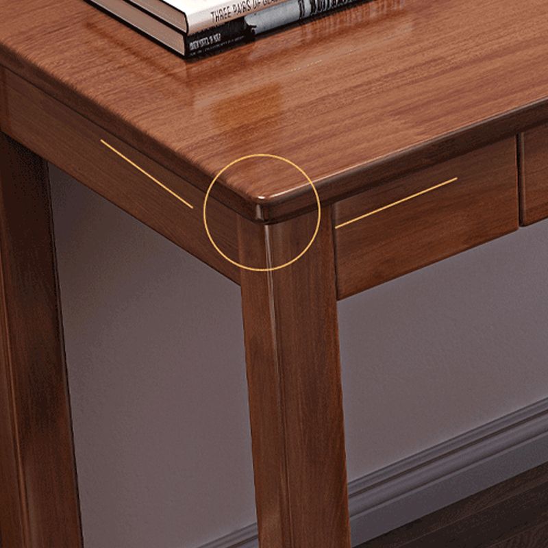 Modern Office Desk 2 Drawers Solid Wood Task Desk with 4 Legs