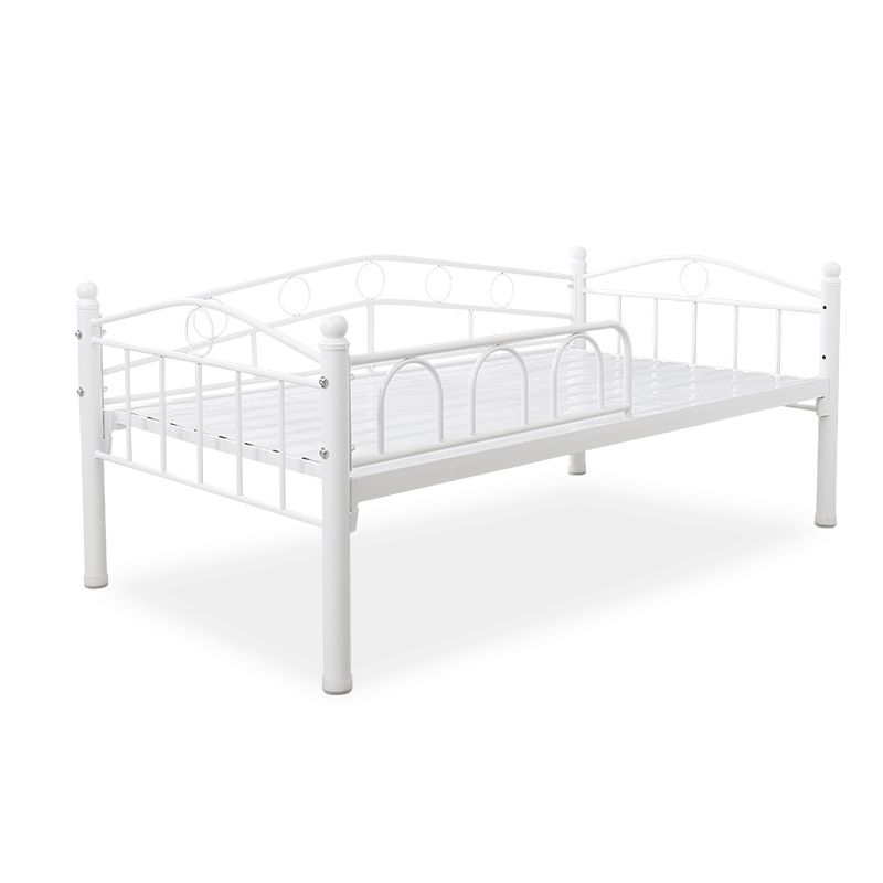 Industrial Nursery Bed with Guardrail Metal Nursery Crib in White
