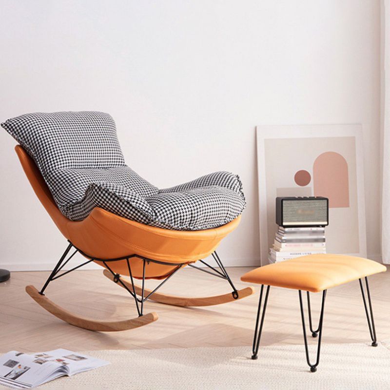 26.77" L x 37.40" W x 32.28" H Armless Upholstered Lounge Chair with Ottoman for Bedroom