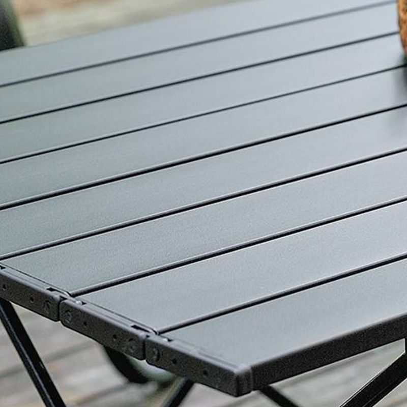 Industrial Style Patio Table Outdoor Rectangular Metal Camping Table