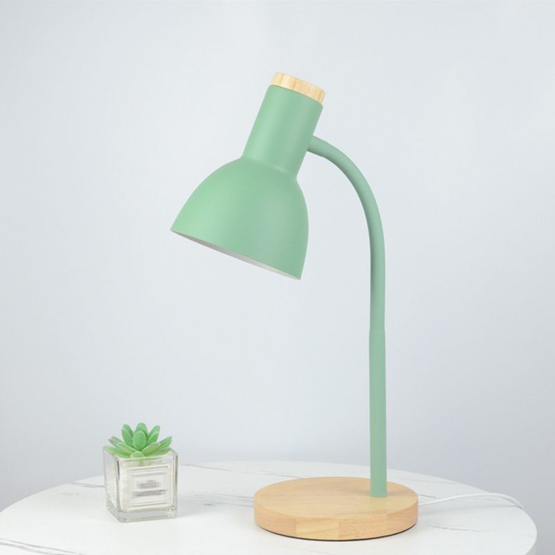 Wooden Dome Table Lamp in Modern Minimalist Style Wrought Iron Macaron Table Light for Bedroom