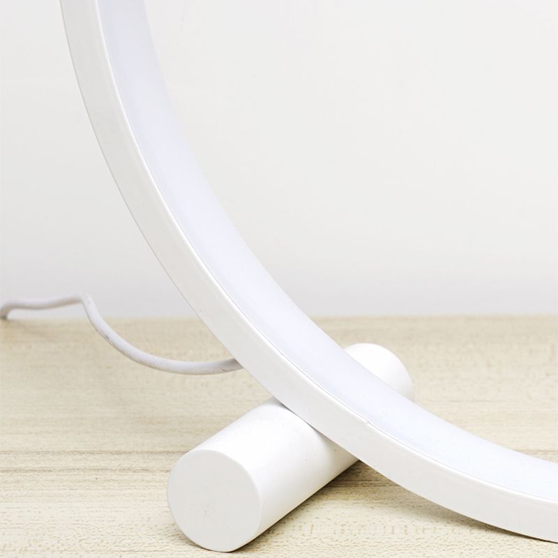 Lampada da tavolo circolare in alluminio Lampada da scrivania Nordic Touching Switch a 1 luce per camera da letto