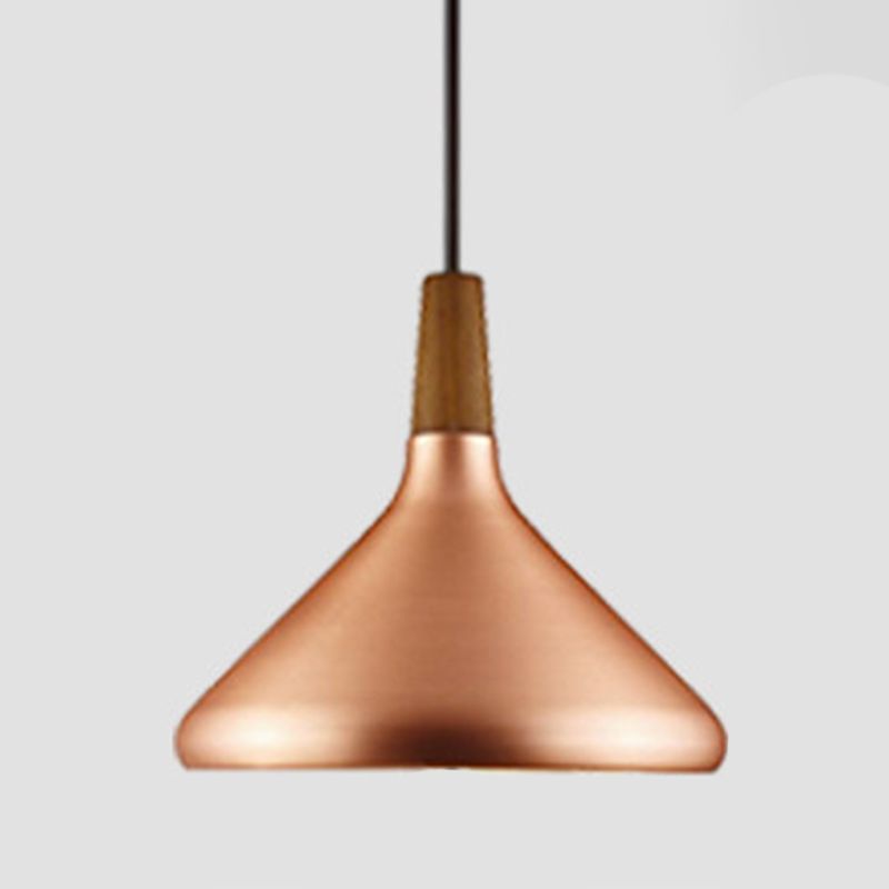 Conical Metal Suspension Lighting Nordic 1 Head Pendant Light Fixture for Dining Room