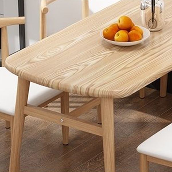 Contemporary Rectangular Wooden Dining Table with Iron Trestle for 2-4 People