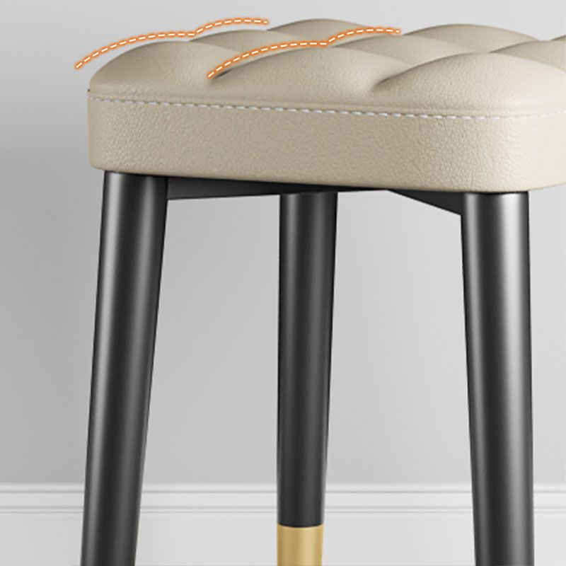 Modern Square Standard Leather Standard with Black Legs for Home