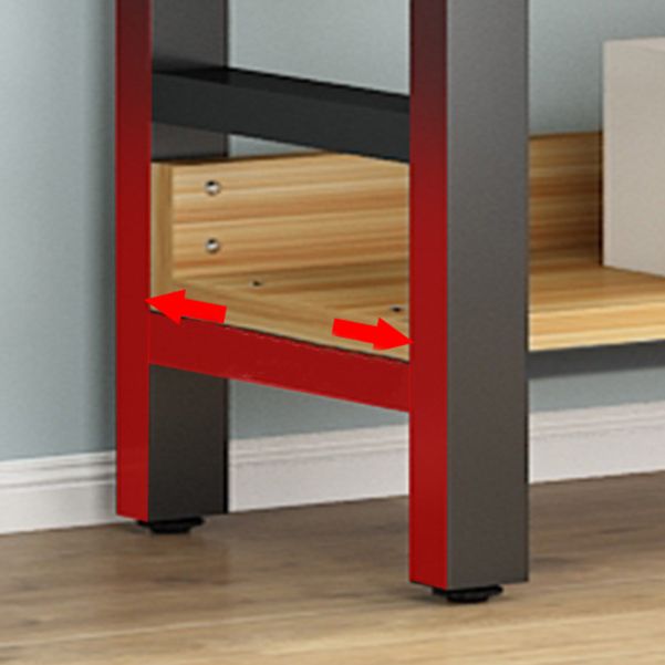 Modern Style Bookshelf Black Frame and Wood Bookcase for Office