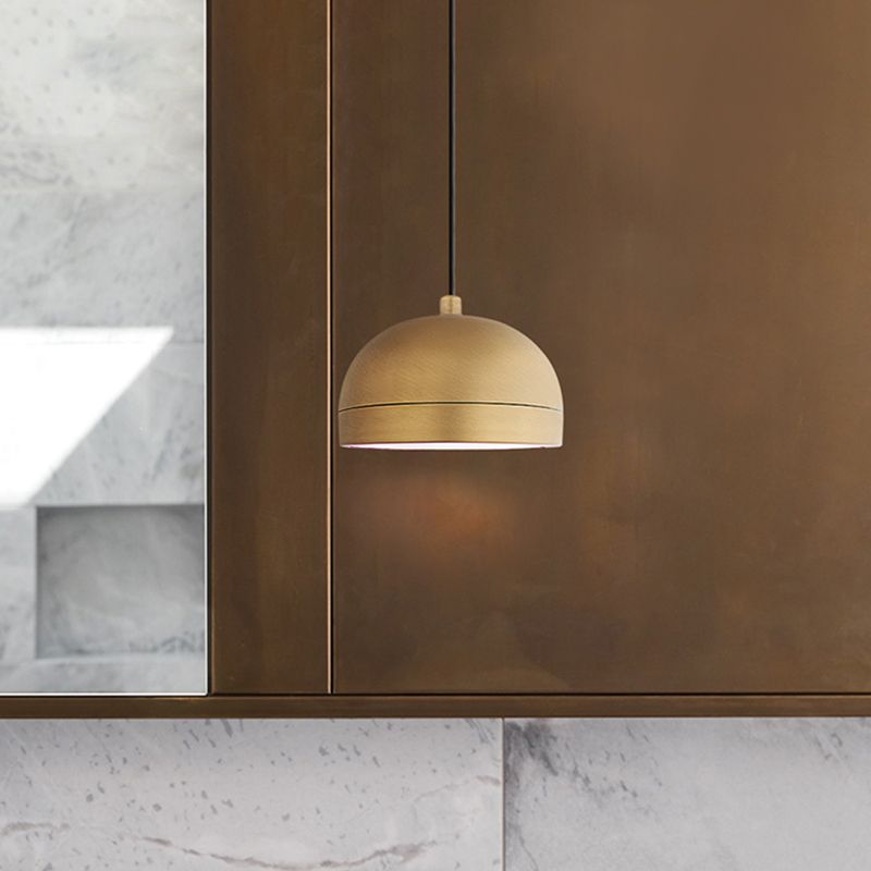 Gewölztform am Bett hängen Lampe Kit Metal 1 Kopf zeitgenössische Anhängerbeleuchtung in Messing