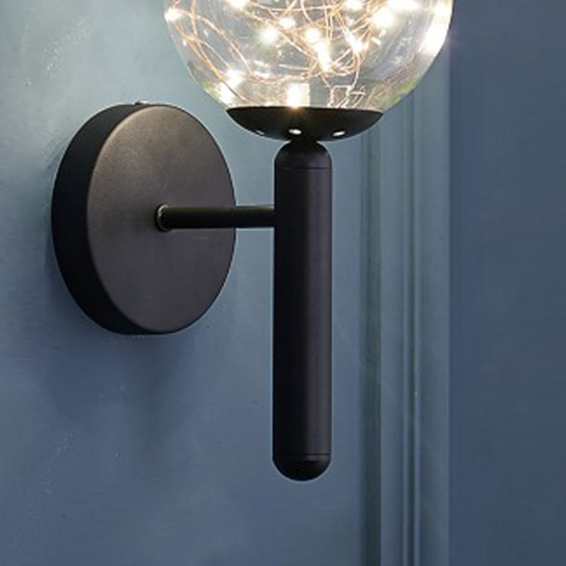 Lumière murale de forme sphérique Métal de style métal à 1 lumière Lumière