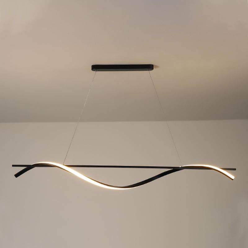 Modern Style Linear Shape Island Light Metal 1 Light Island Lighting Fixture