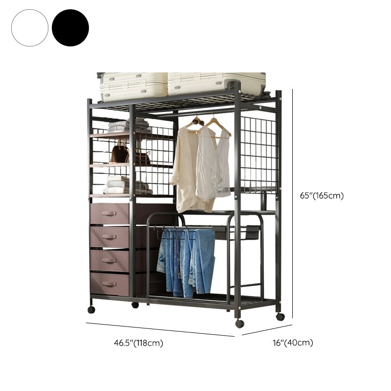 Contemporary Freestanding Wardrobe Closet Home Metal Wardrobe