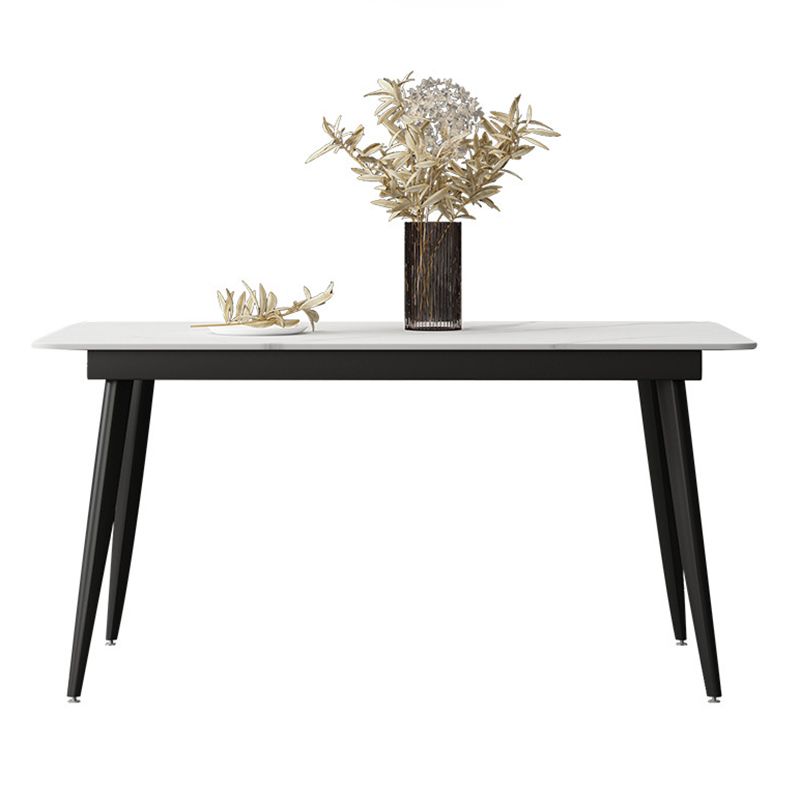 Simple Home Sintered Stone Dining Table Rectangle Shape Dining Table with 4 Legs Base