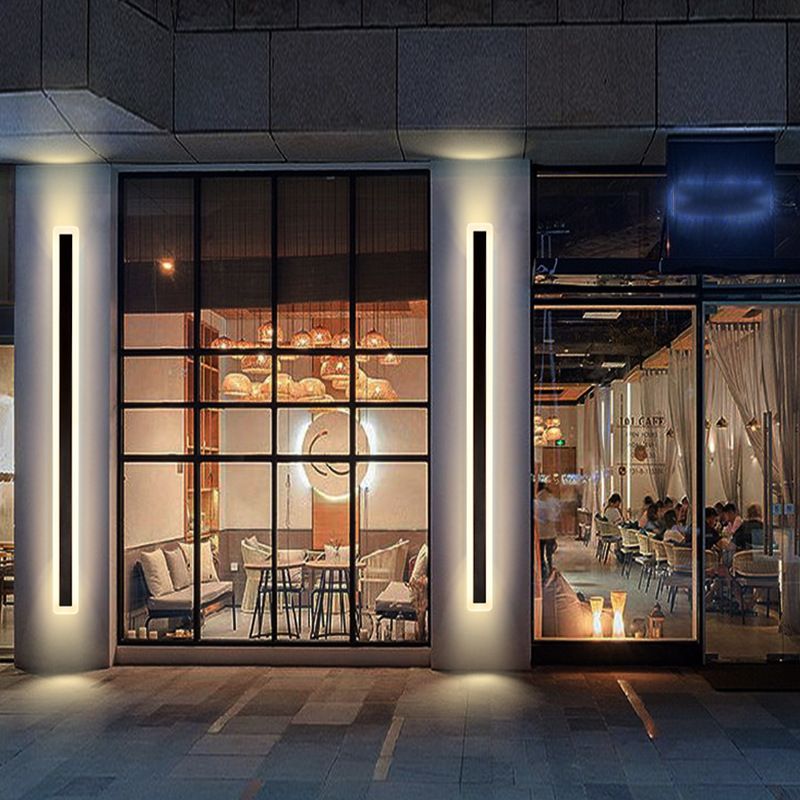 Luci da parete in metallo in metallo Moderno 1 Fun a monte della testa a parete con finitura nera