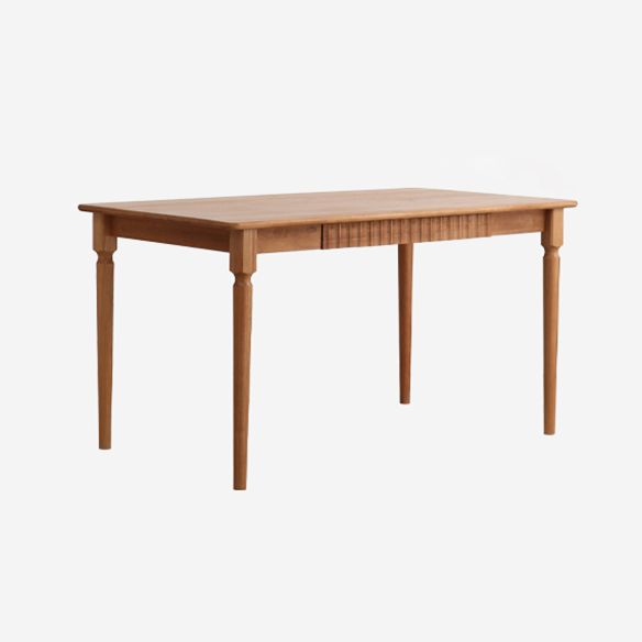 Contemporary Solid Wood Top Dining Room Set Built-in Drawer Design Dining Table Furniture