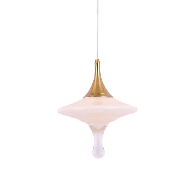 Druppel eettafel ophanging hanger crème matte glas 1 bol minimalistisch creatief plafondlicht in goud