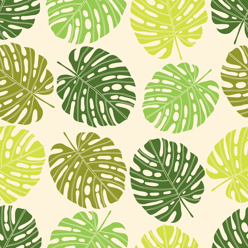 Contemporary Botanical Print Mural Decal Soft Color Dining Room Wall Covering, Custom