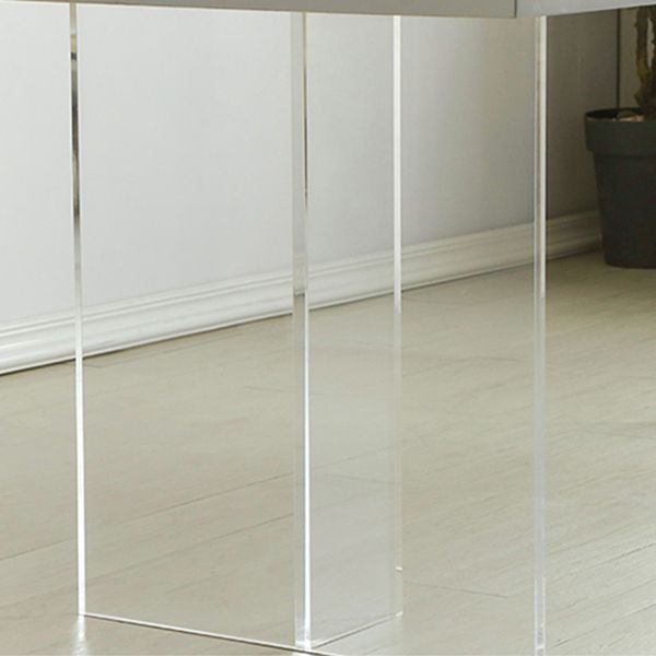 Wood Top Dining Table Double Pedestal Table for Home Kitchen Dinner