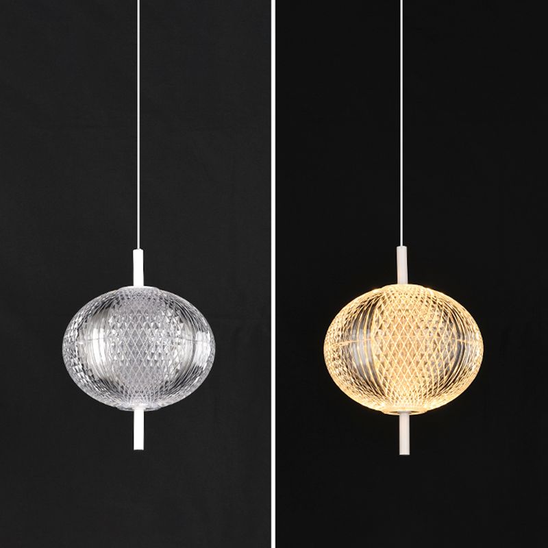 Forma de geometría de metal luz de techo colgante estilo moderno 1 luz colgante de luz en blanco