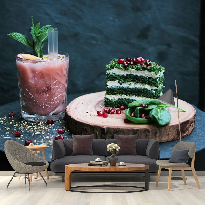 Modern Style Photography Mural Wallpaper Dessert Pattern Indoor Wall Mural