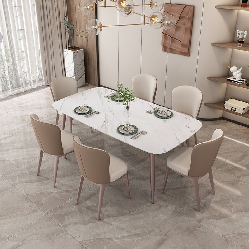 1/4/5/7 Pieces Dining Chairs Set  Dining Table Set with Sintered Stone Top