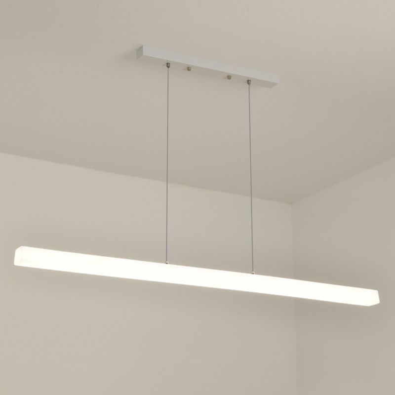 LED Island Lamp Modern Simple Island Hanging Lamp with Plastic Shade for Dining Room
