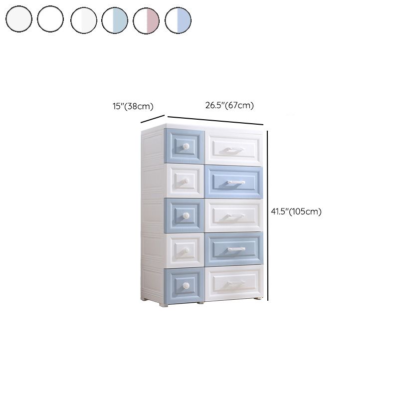 Scandinavian Vertical Plastic Kids Dresser Set with Drawers for Bedroom