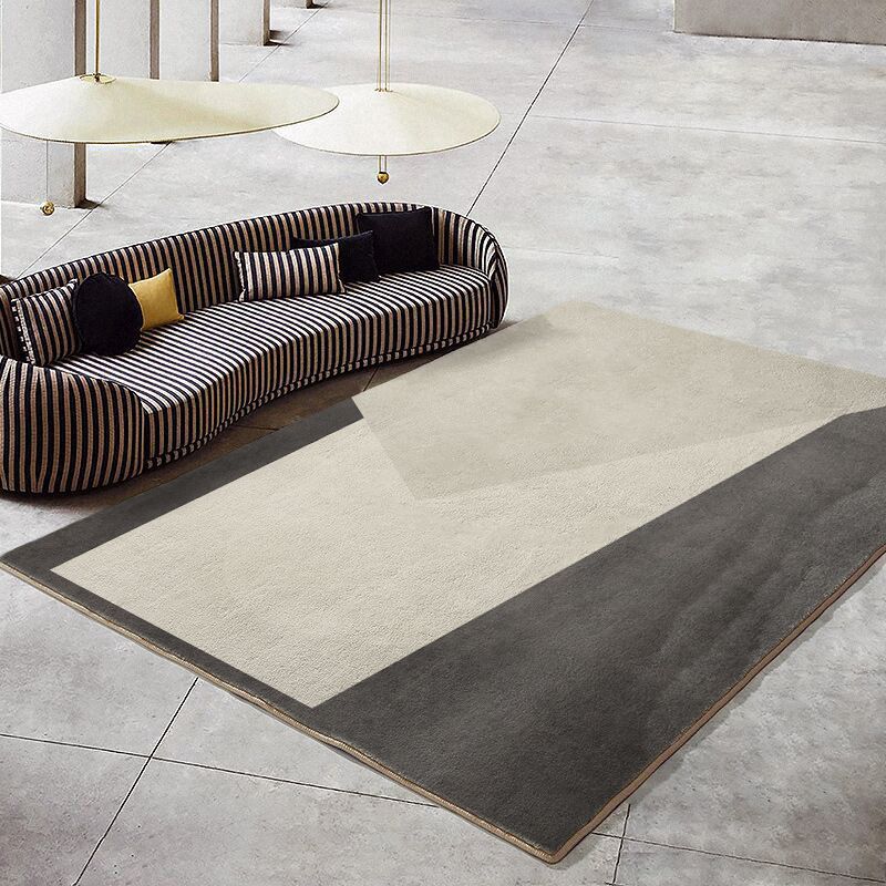Tapis moderne marron en Polyester, couleur contrastée, avec envers antidérapant, pour la décoration de la maison
