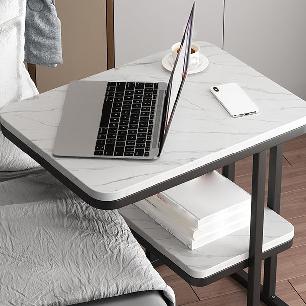 22.8" Tall Wooden Nightstand in Grey/ White / Black Modern Night Stand