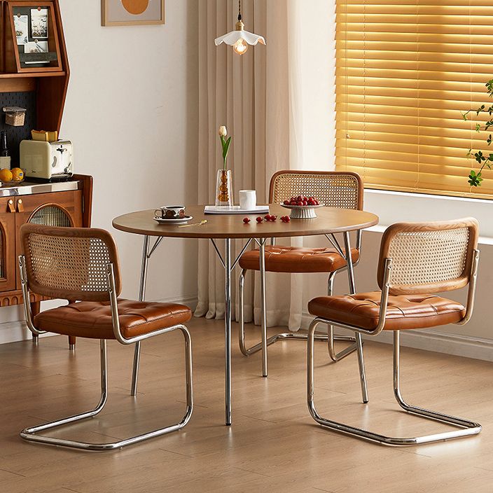 Cherry Wood Modern Dining Table Set 1/2/4 Pieces Brown Dinette Set