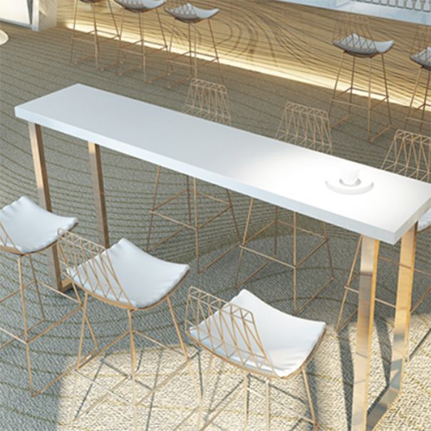 Glam Style Bar Table Set 1/7 Pieces Solid Wood Counter Table with Upholstered Stools